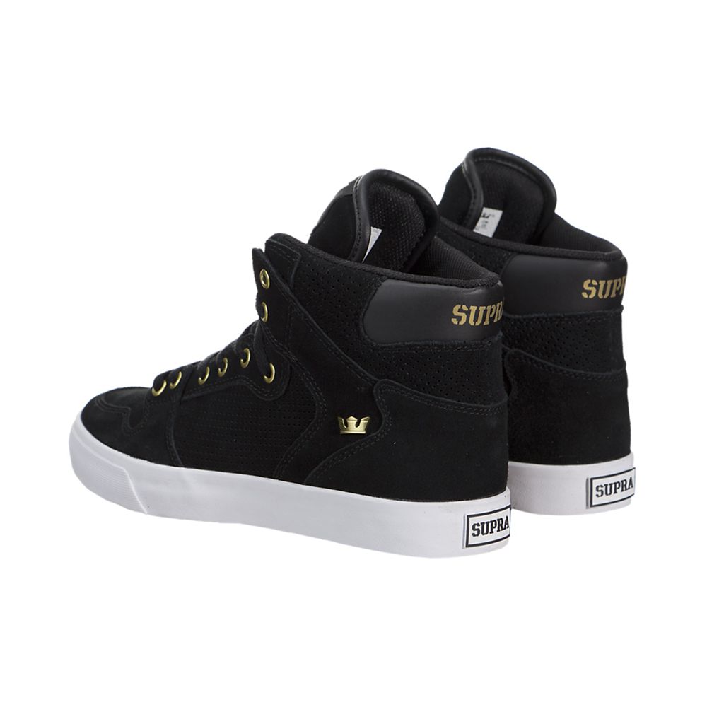 Baskets Montantes Supra Vaider Noir Black/Gold-White Homme | VSG-62975658